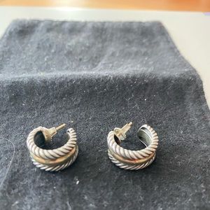 David Yurman Cable collection hoop earrings.